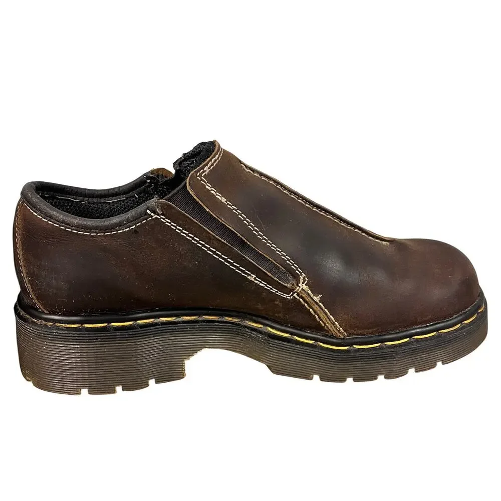 Vintage Men's 8 Dr.Martens style 8729 slip on loafer dark brown made in England